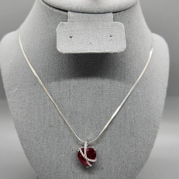 Jewelry - Gemstone Classics™ Wrapped Ruby Pendant 30" Necklace and matching size 7.5 ring